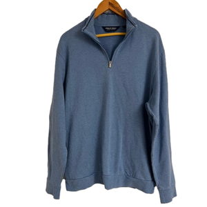 Men’s Polo Golf Ralph Lauren 1/4 Zip Light Blue Sweater Size Large